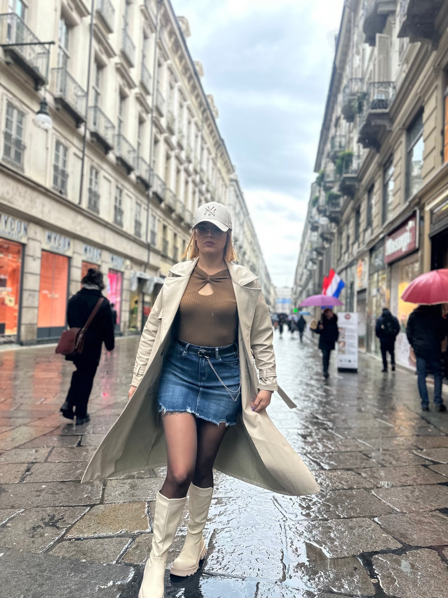 Cappotto lungo in ecopelle