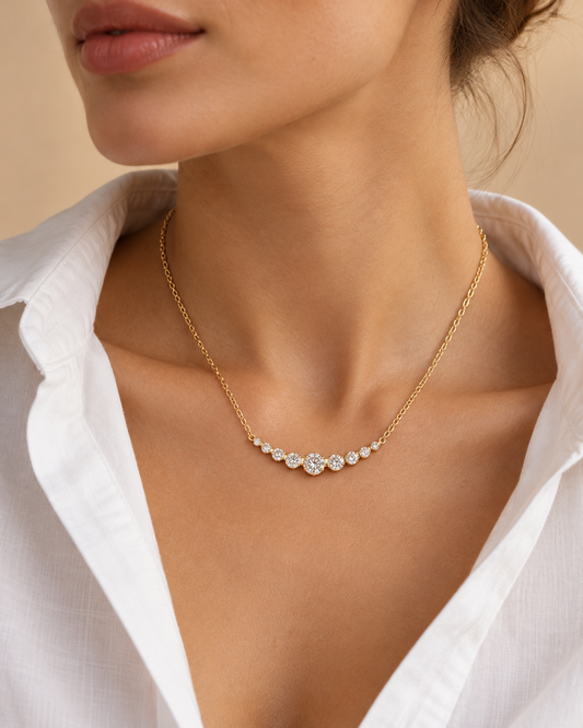 Collana Éclat – Acciaio Inossidabile con Pietre Luminose