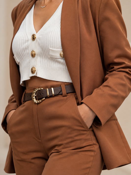 Aura – Cintura elasticizzata con fibbia dorata