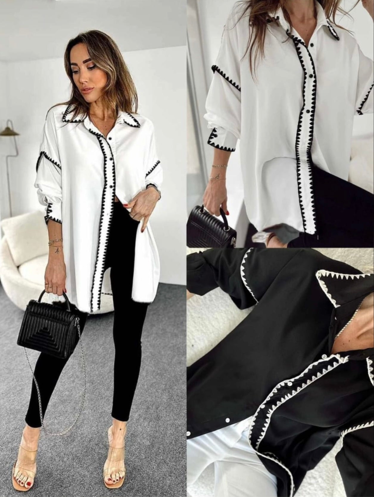 Maxi Camicia Black&White